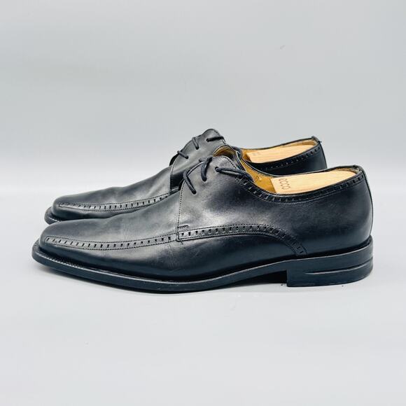 Mezlan Shoes Mens 9.5 Black Leather Apron Toe Derby Oxford Lace Up Dress Classic main image 7